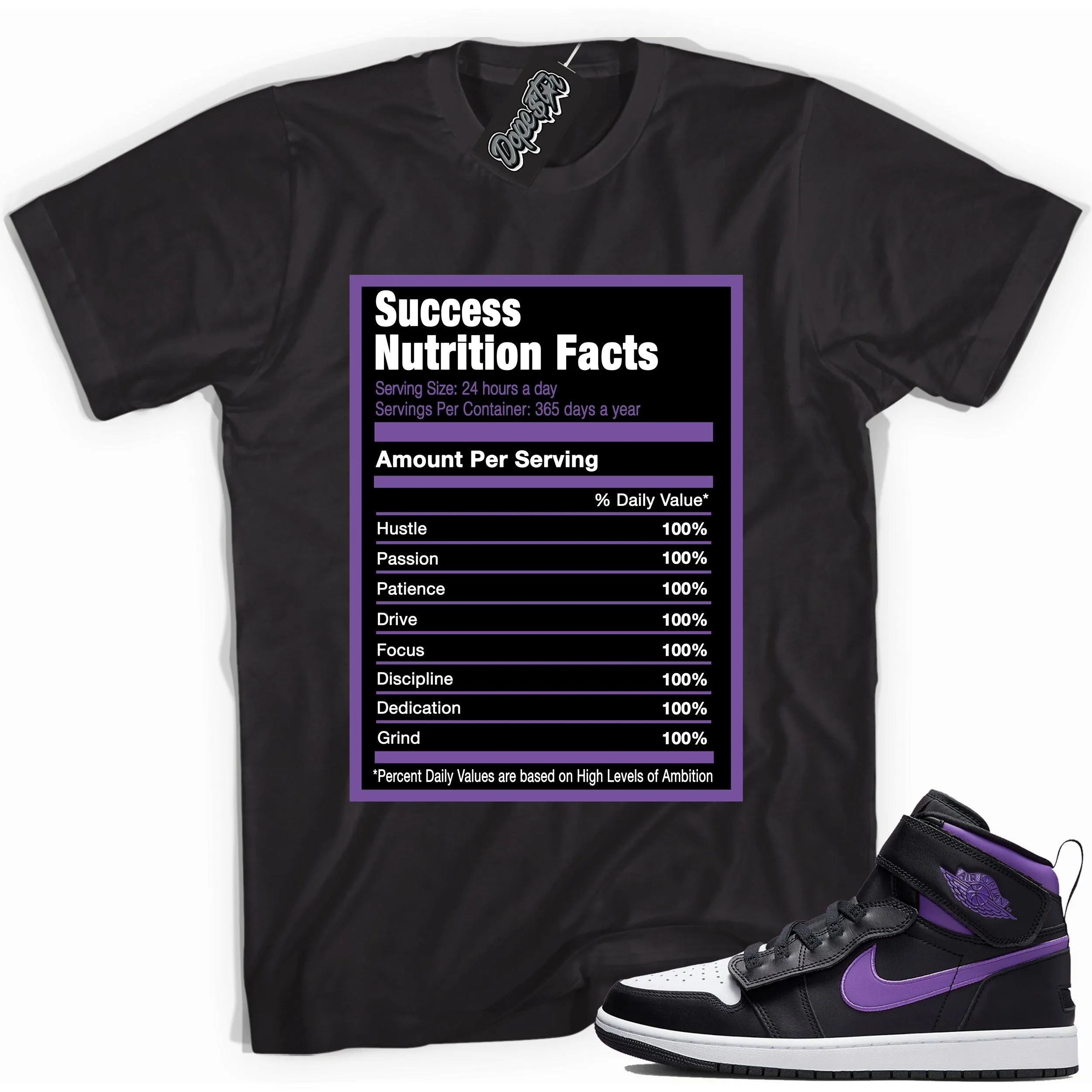 1 High FlyEase Black Bright Violet Shirt Success Nutrition