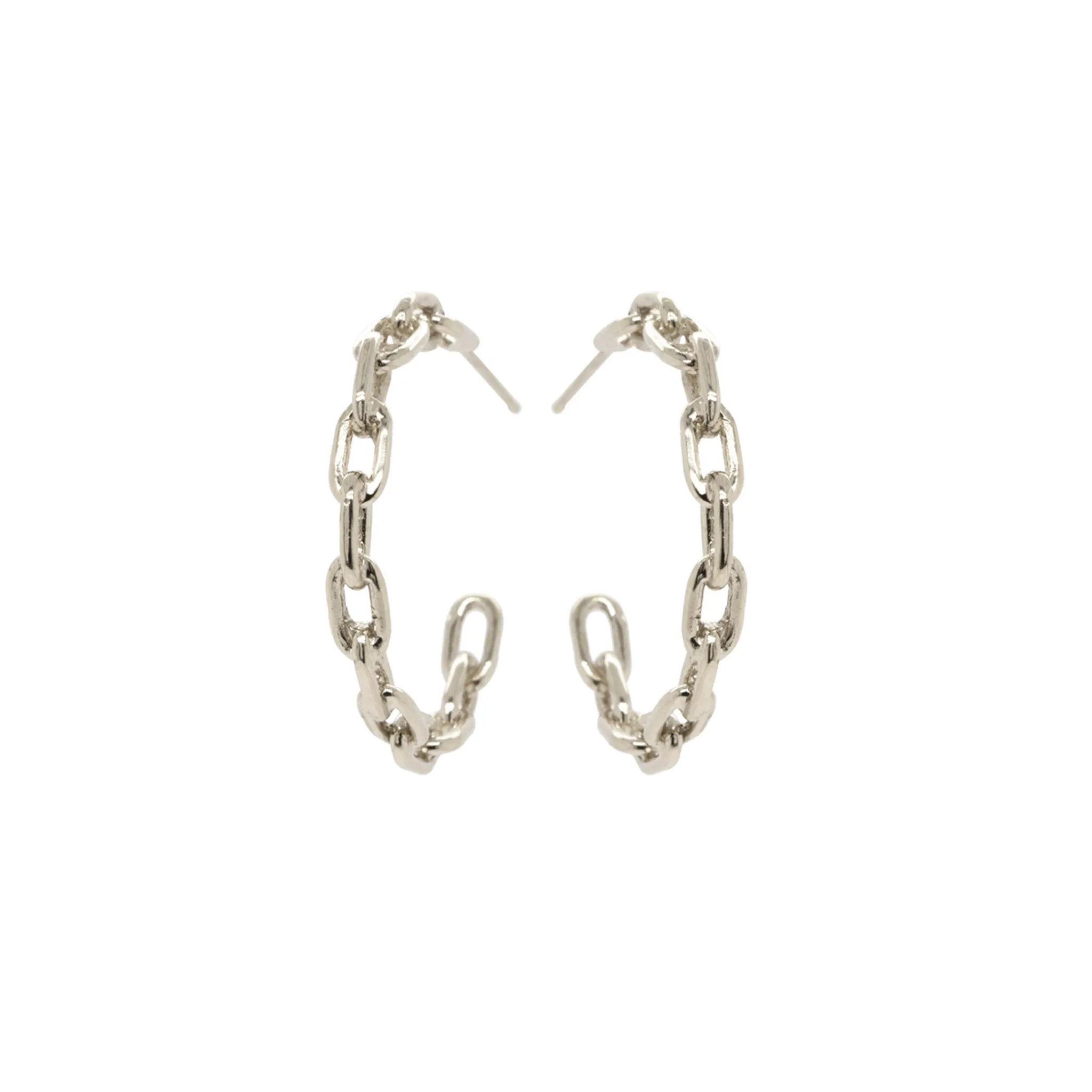 14k Large Square Oval Link Hoops