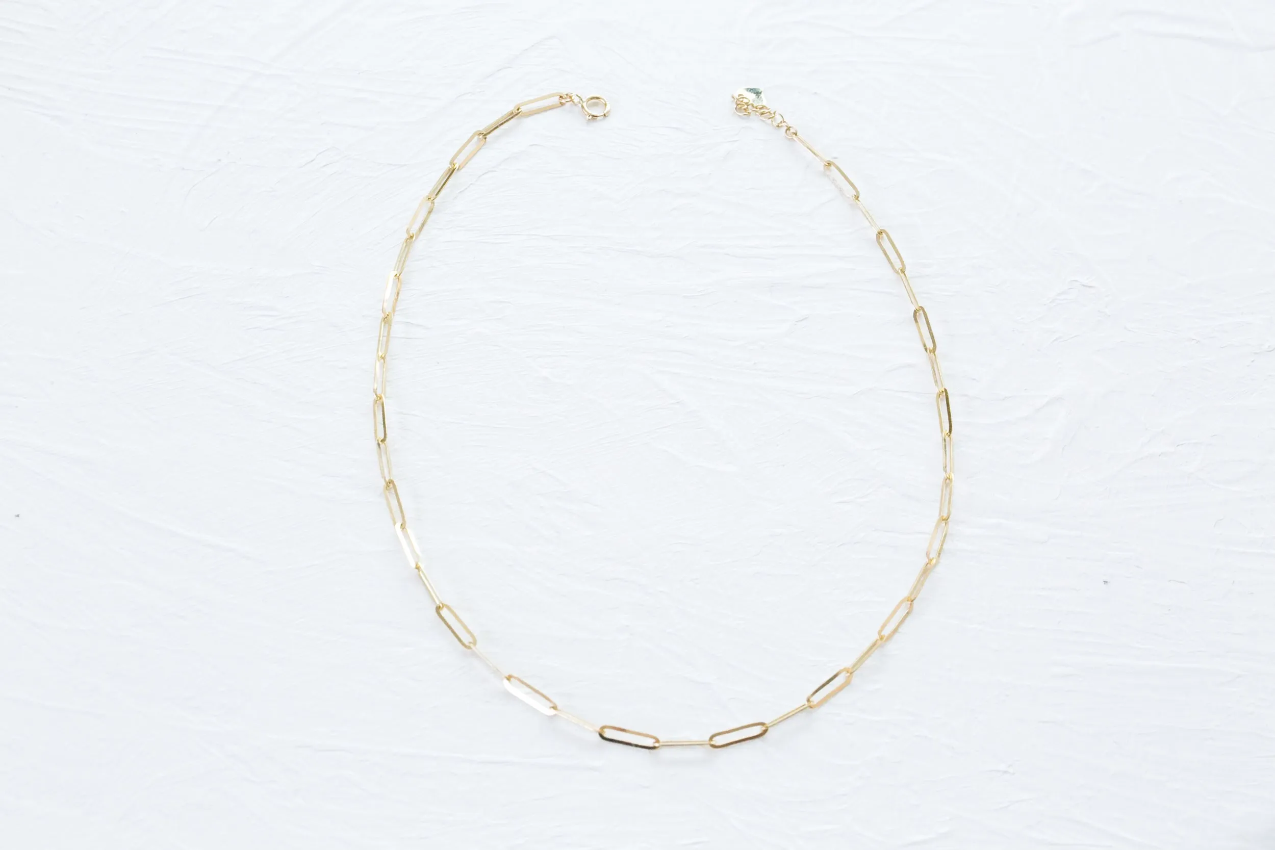 14K solid Gold Link Square Chain Neklcace