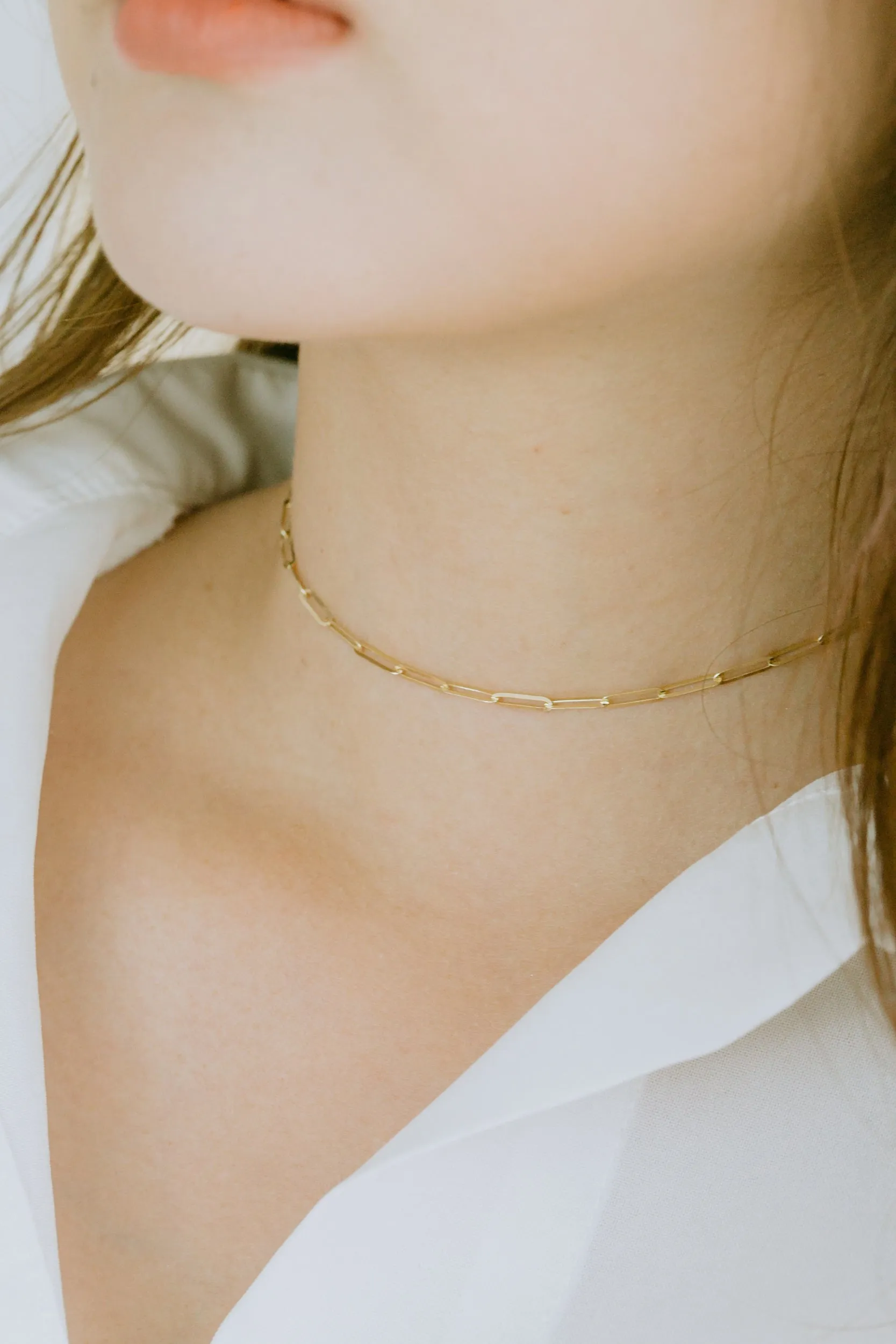 14K solid Gold Link Square Chain Neklcace