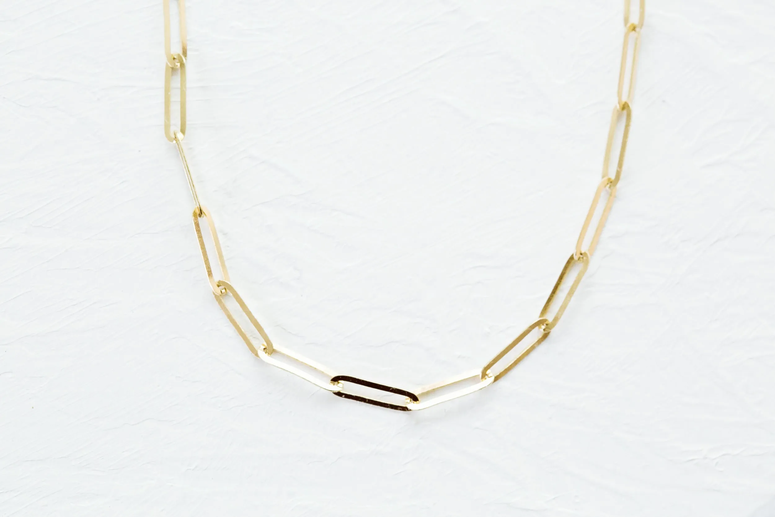 14K solid Gold Link Square Chain Neklcace