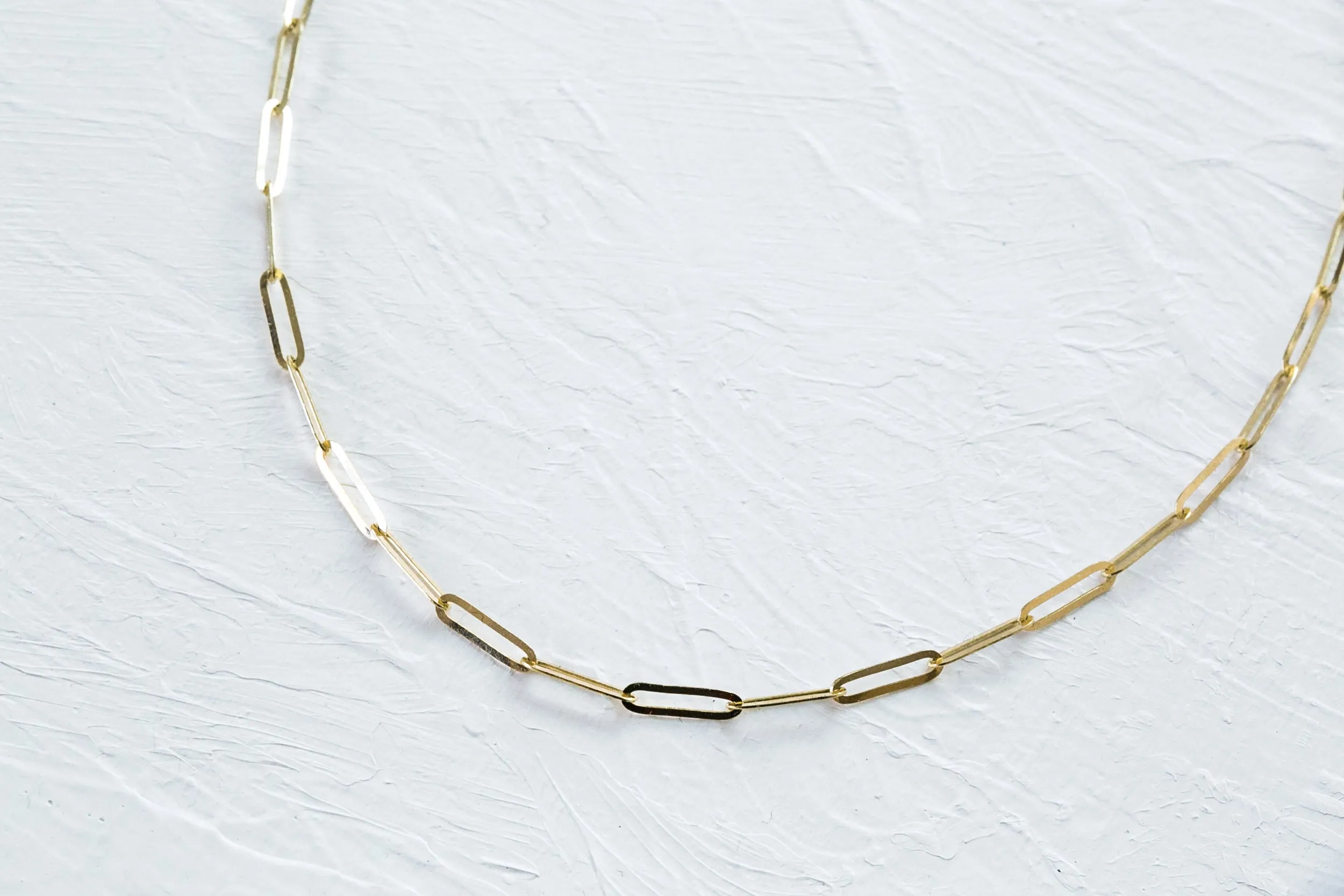 14K solid Gold Link Square Chain Neklcace