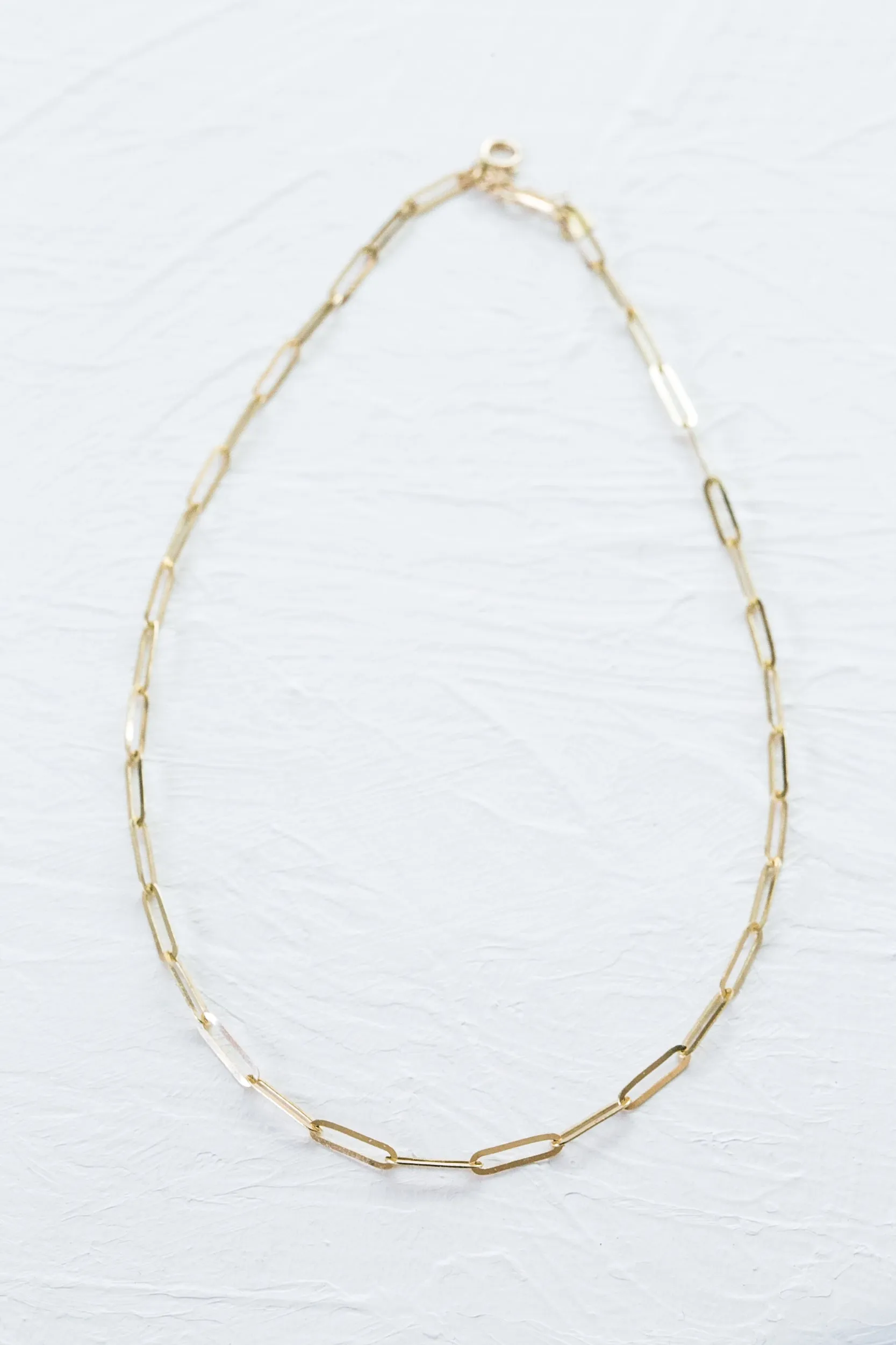 14K solid Gold Link Square Chain Neklcace