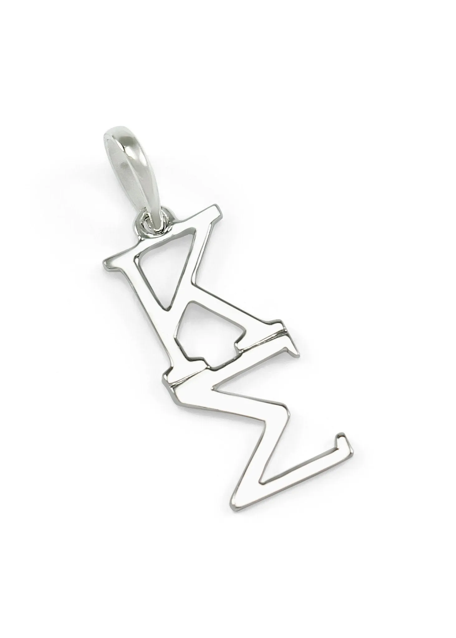 14k White Gold Kappa Sigma Lavaliere