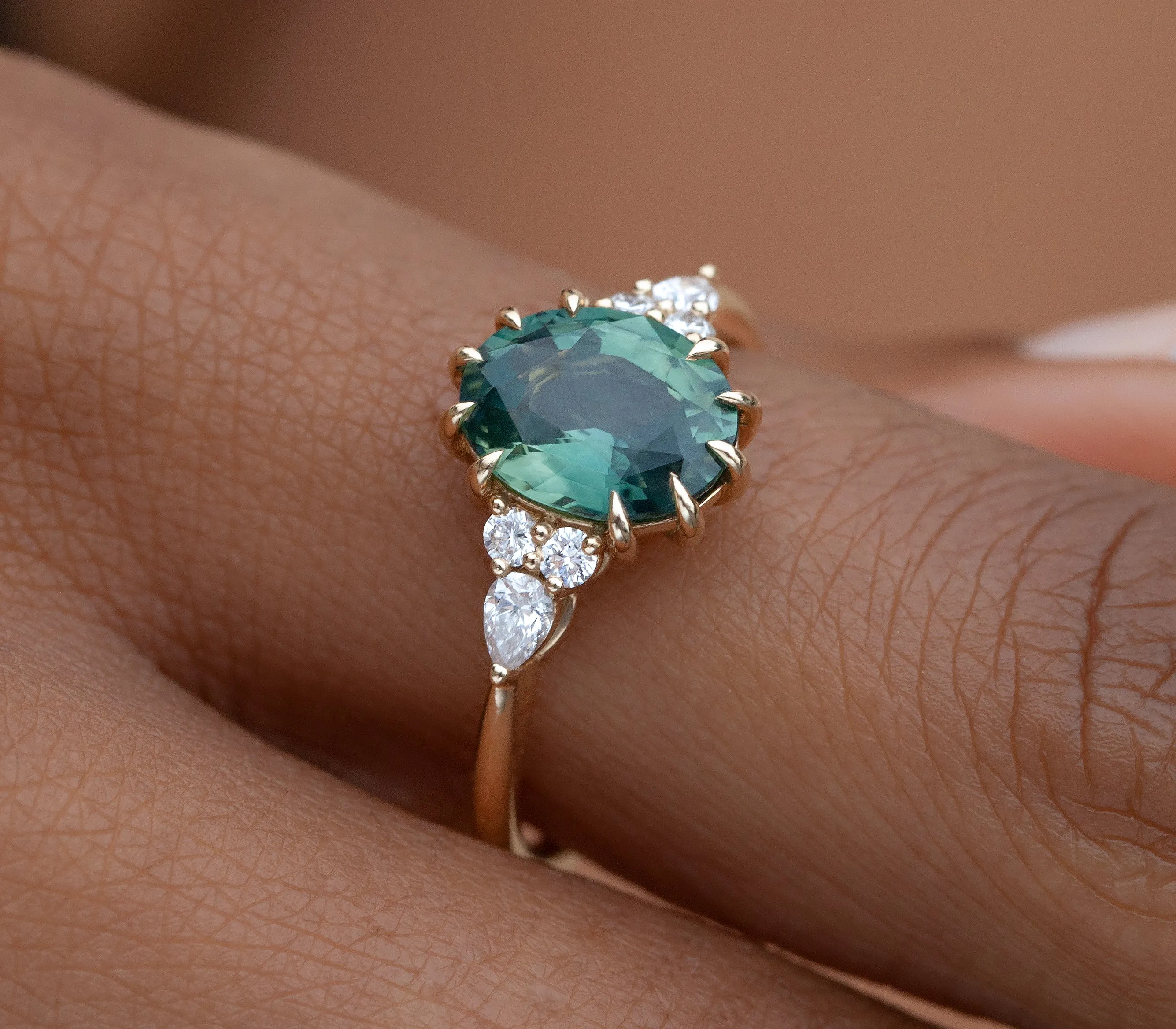 2.22-Carat Teal Sapphire Marit Ring (Ready to Ship)