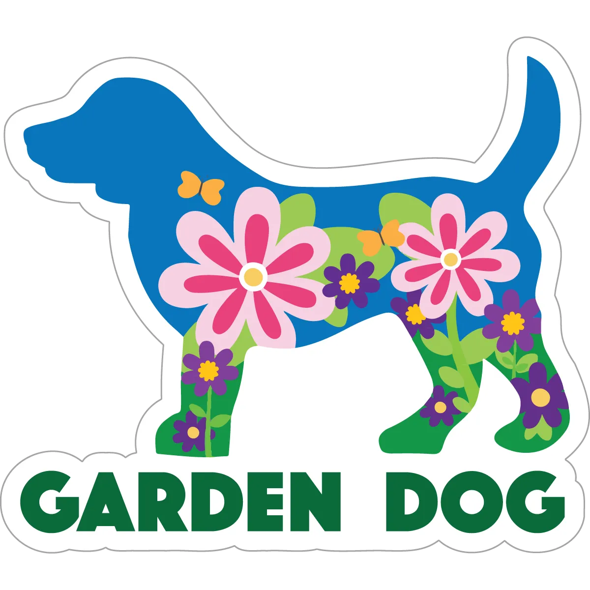 3" Sticker- Garden Dog