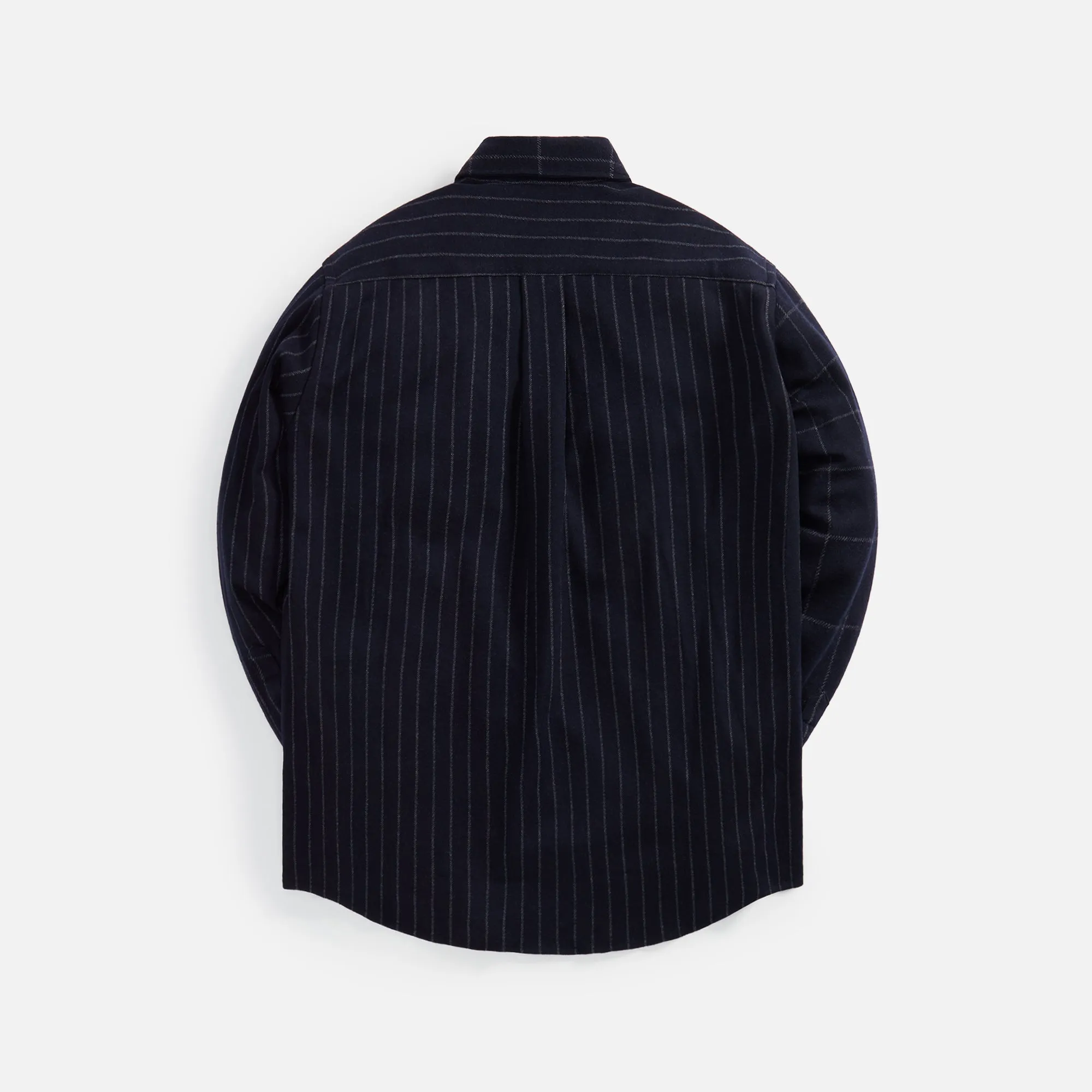 4S Designs Knit Button Down Check Stripe Combo Shirt - Navy