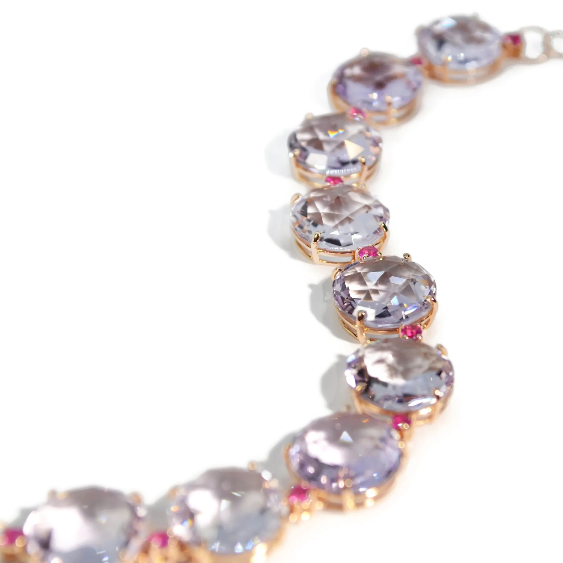 A & Furst - Lilies - Bracelet with Rose de France and Pink Sapphires, 18k Rose Gold