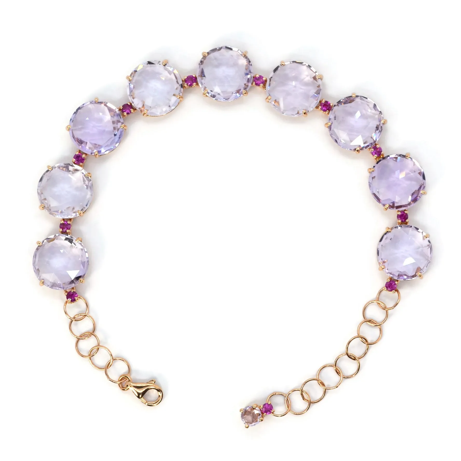 A & Furst - Lilies - Bracelet with Rose de France and Pink Sapphires, 18k Rose Gold