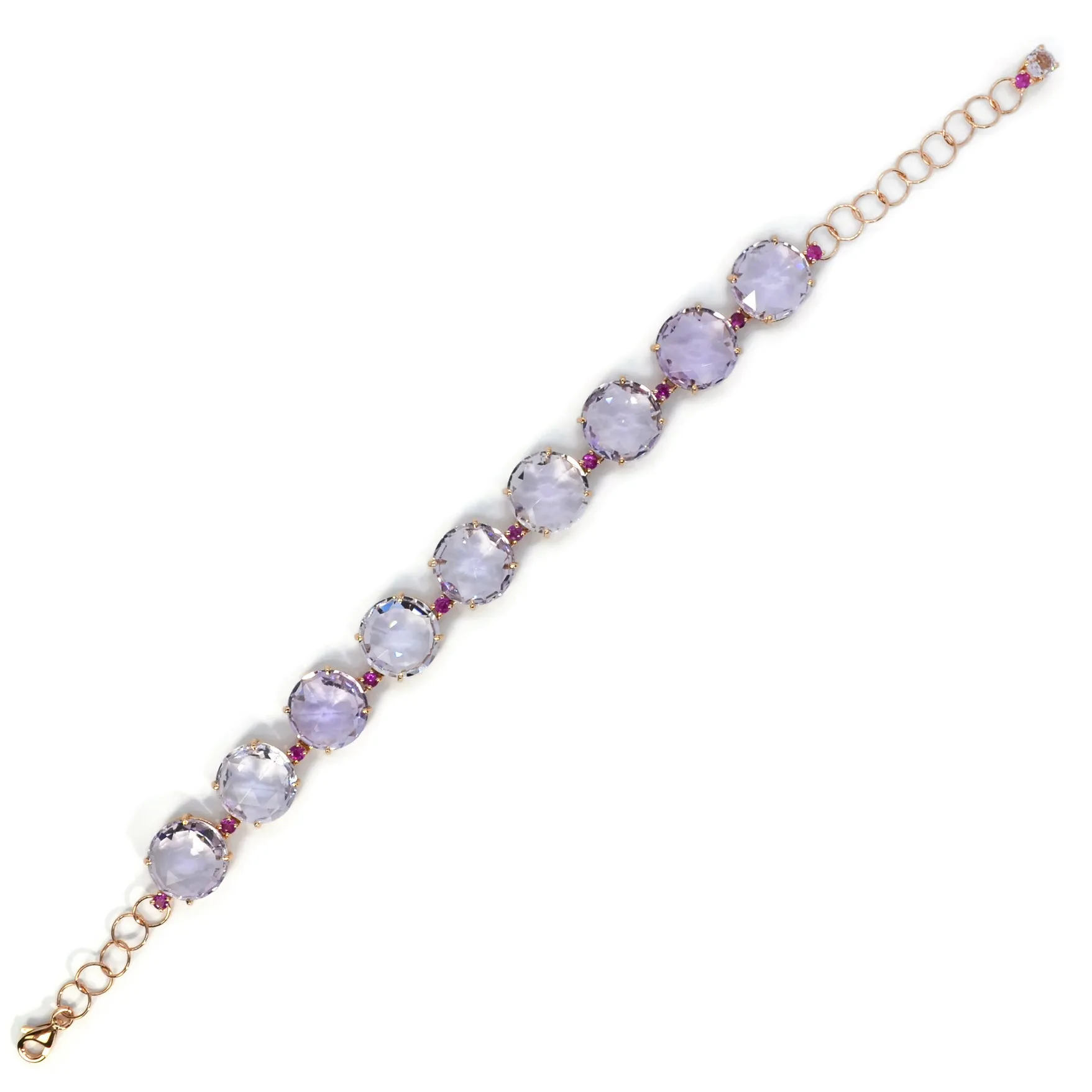 A & Furst - Lilies - Bracelet with Rose de France and Pink Sapphires, 18k Rose Gold