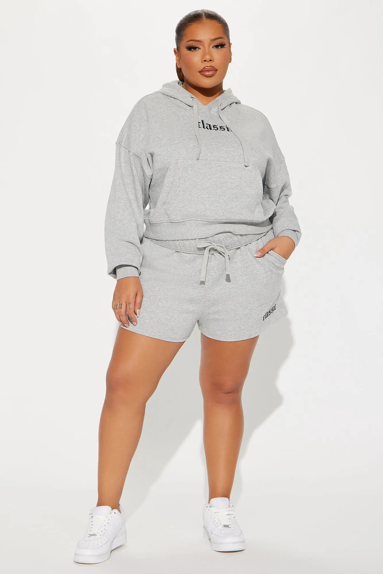 A Classic Fav Short Set - Heather Grey