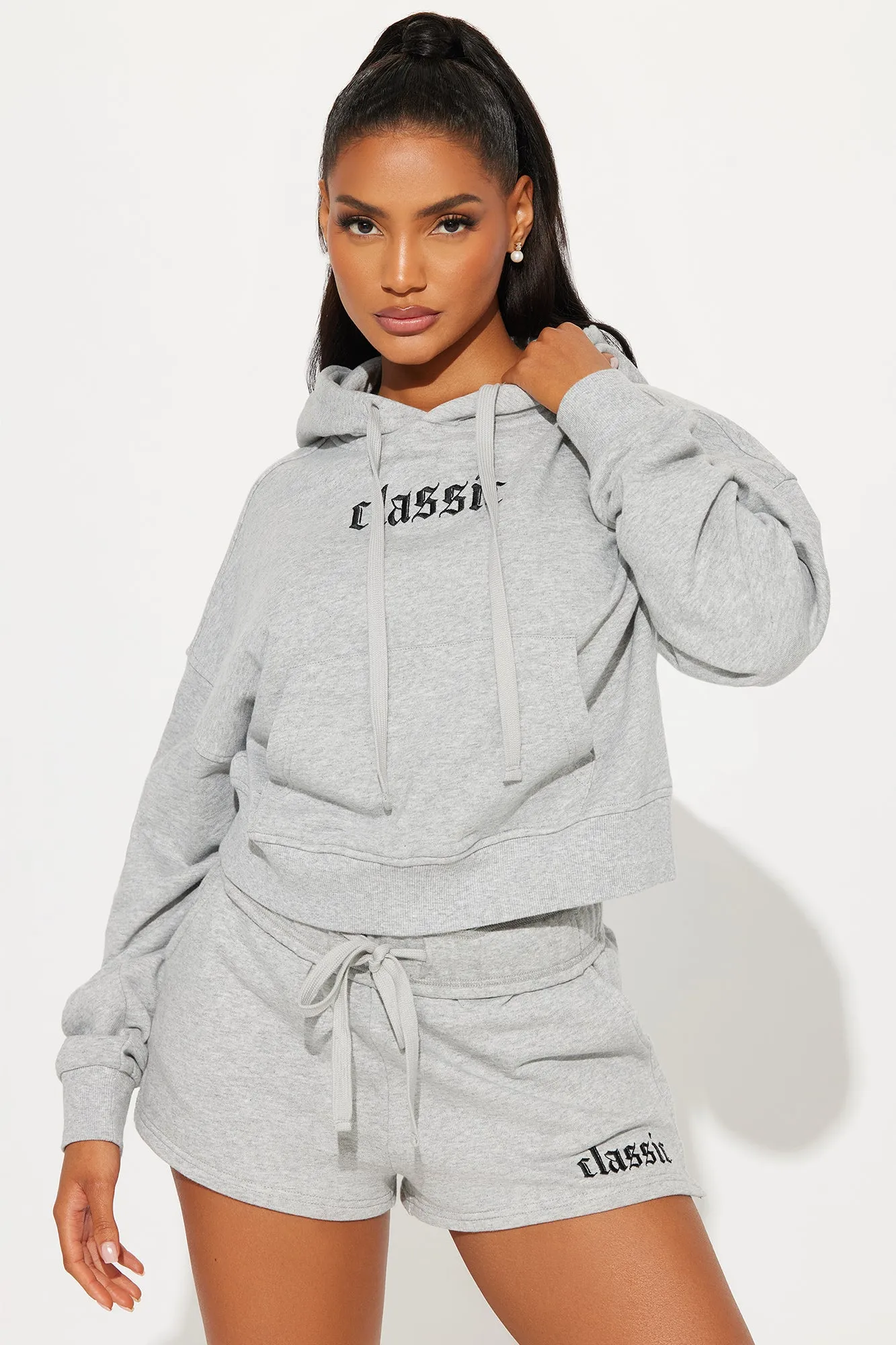 A Classic Fav Short Set - Heather Grey