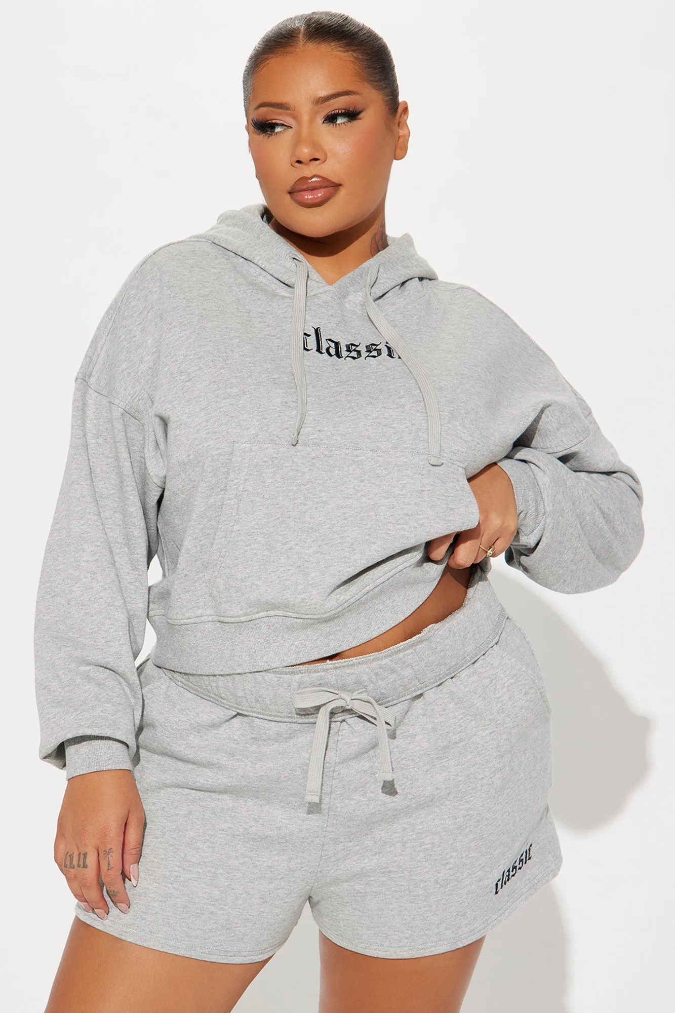 A Classic Fav Short Set - Heather Grey