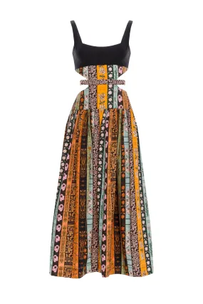 Agua by Agua Bendita Totumo Cotton Printed Midi Dress - Libros