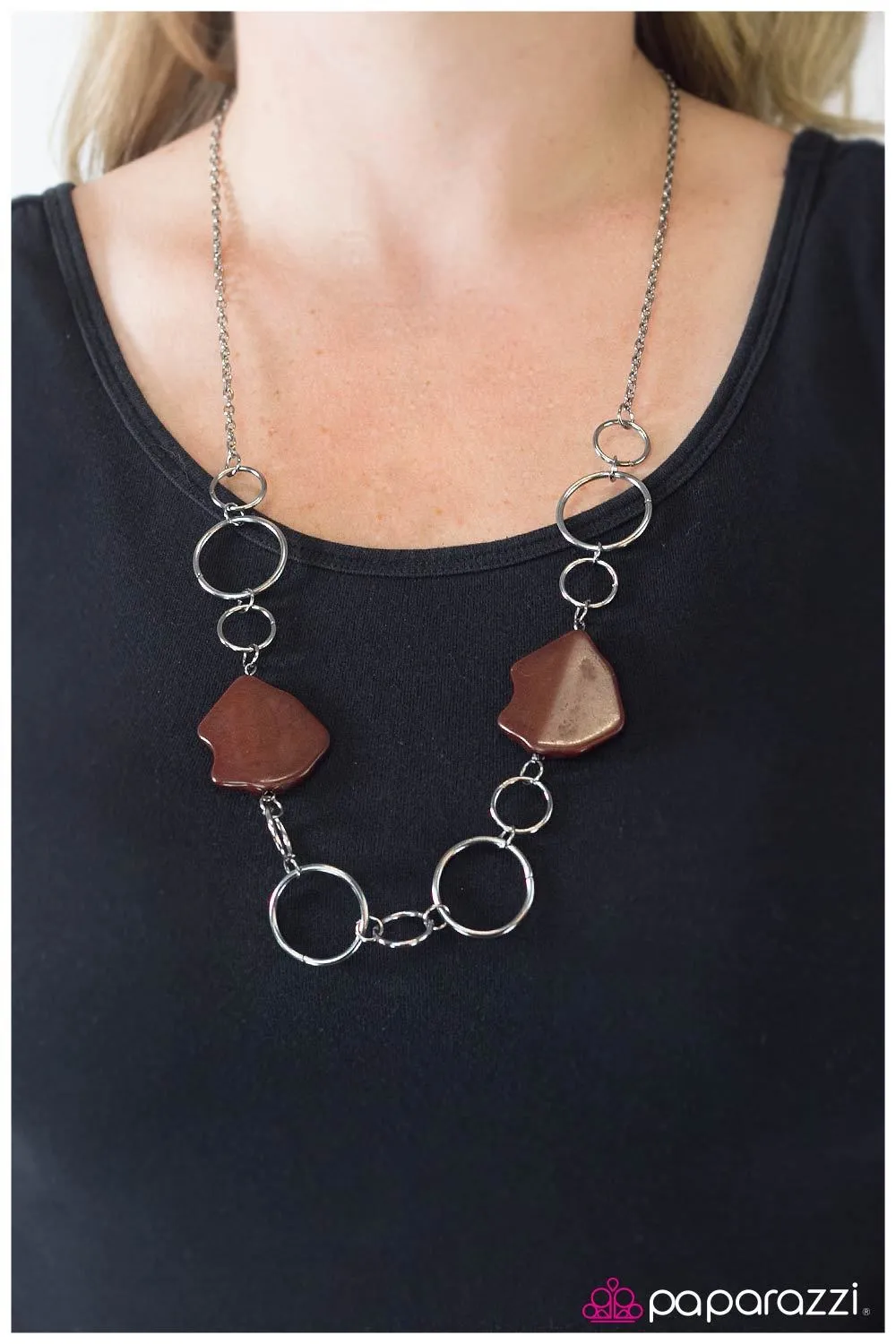 Ain't No Mountain High Enough Gunmetal and Brown Necklace - Paparazzi Accessories