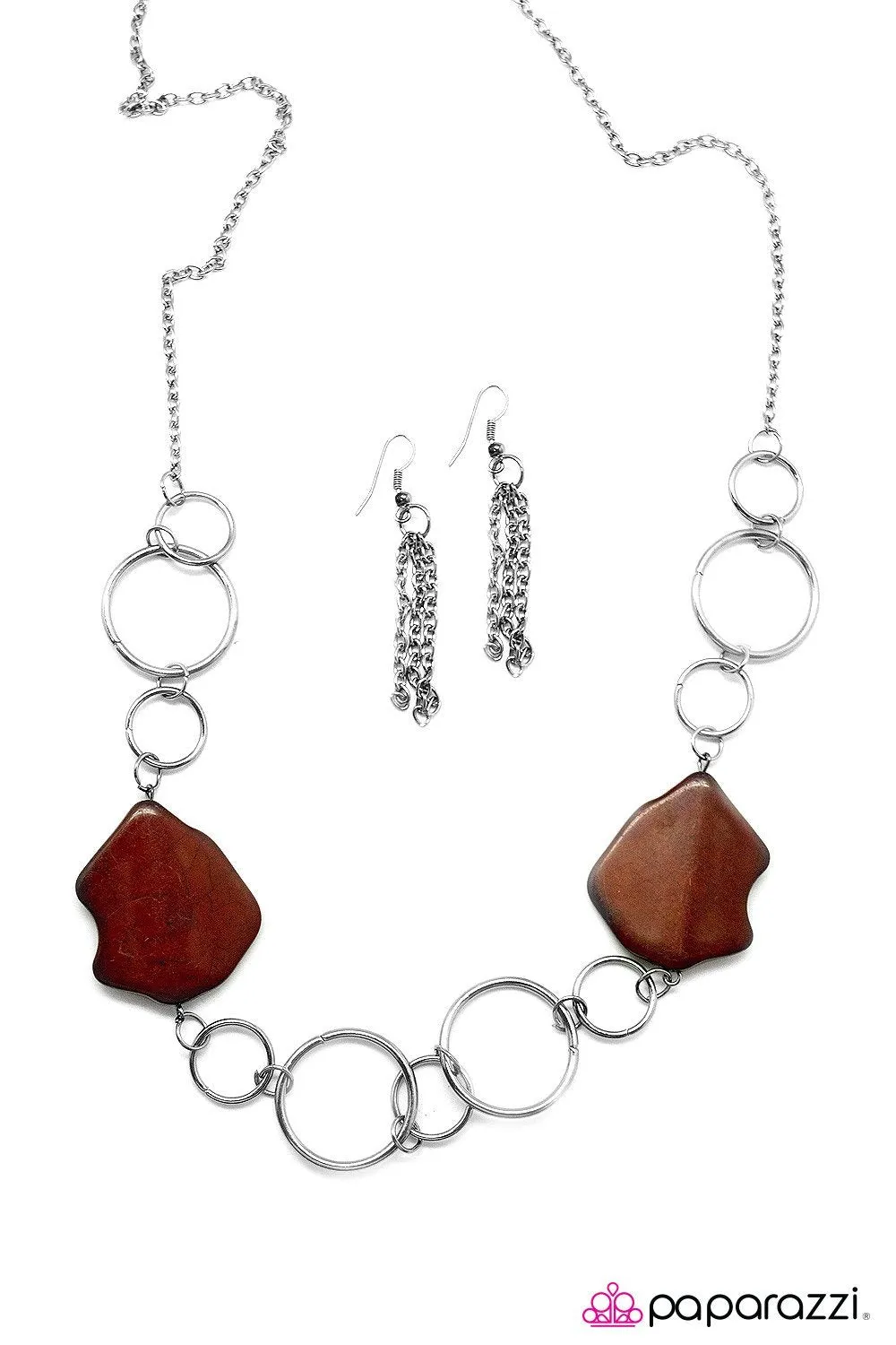 Ain't No Mountain High Enough Gunmetal and Brown Necklace - Paparazzi Accessories