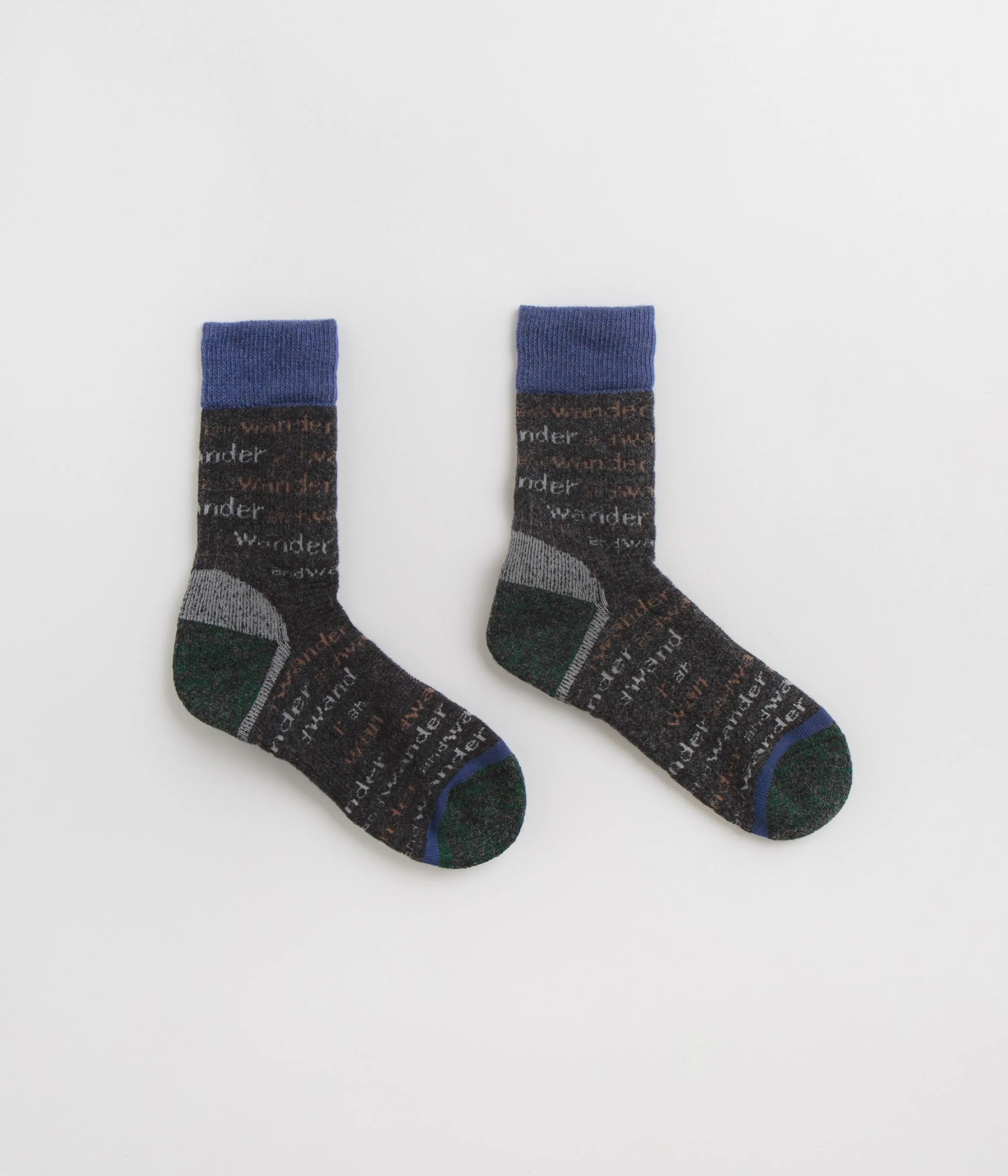 and wander Wool Socks - Charcoal