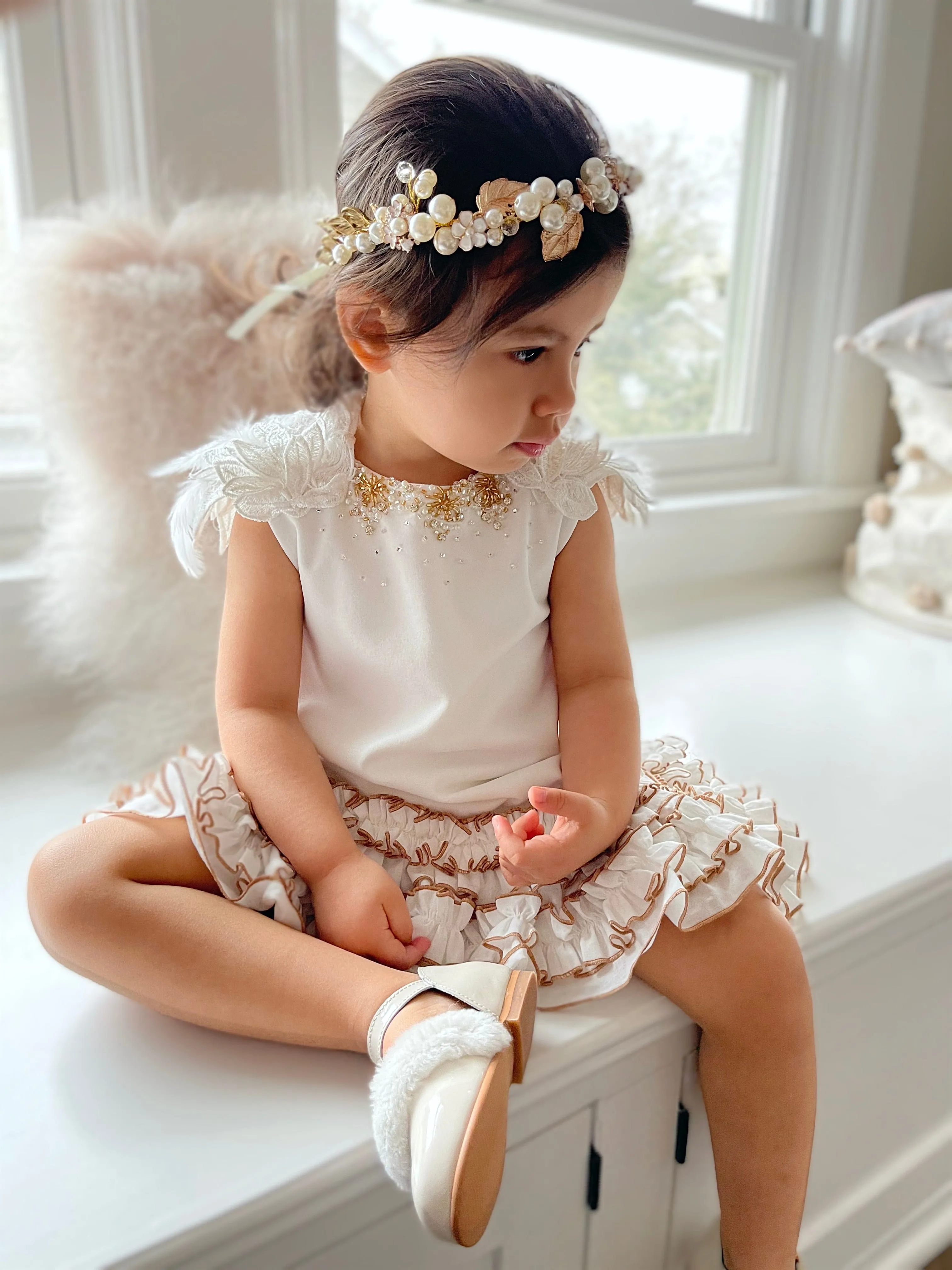 Angelina White Feather Wings Dress