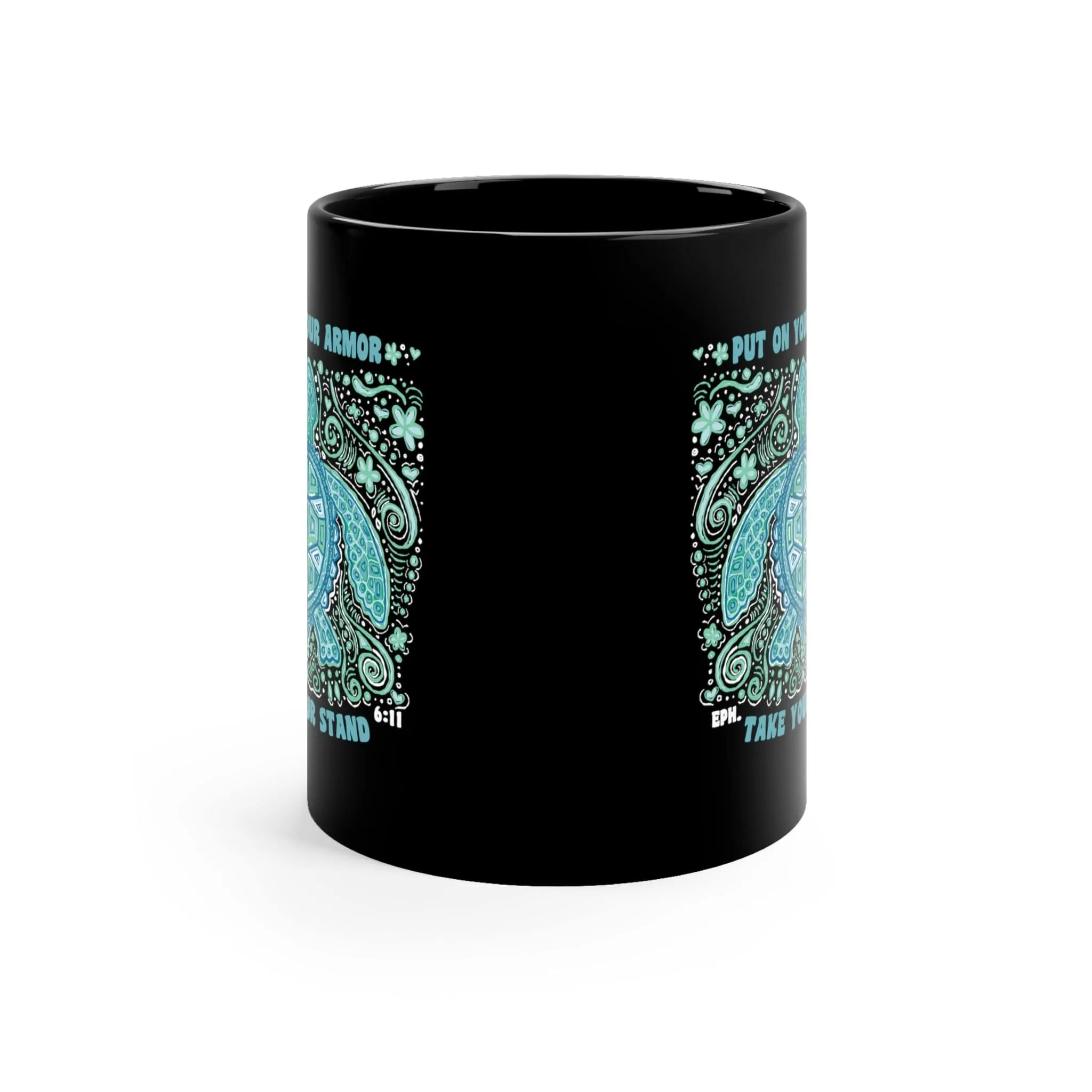 Armor Turtle 11oz Black Mug