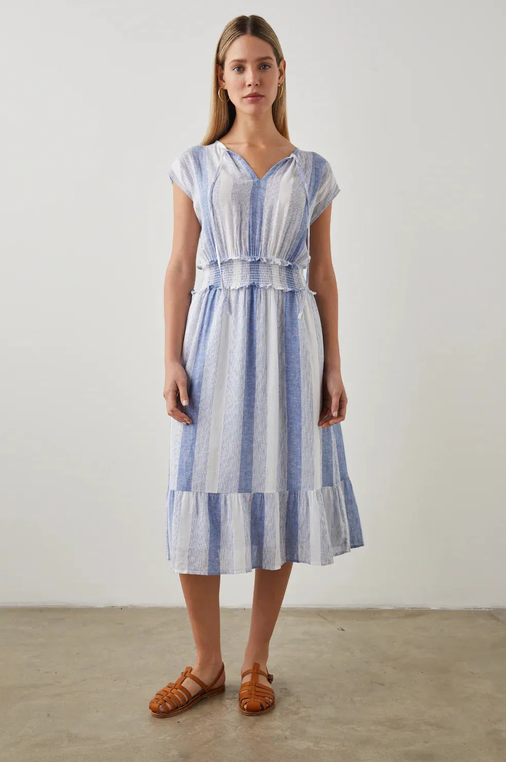 ASHLYN MIDI DRESS (NEVIS STRIPE) - RAILS