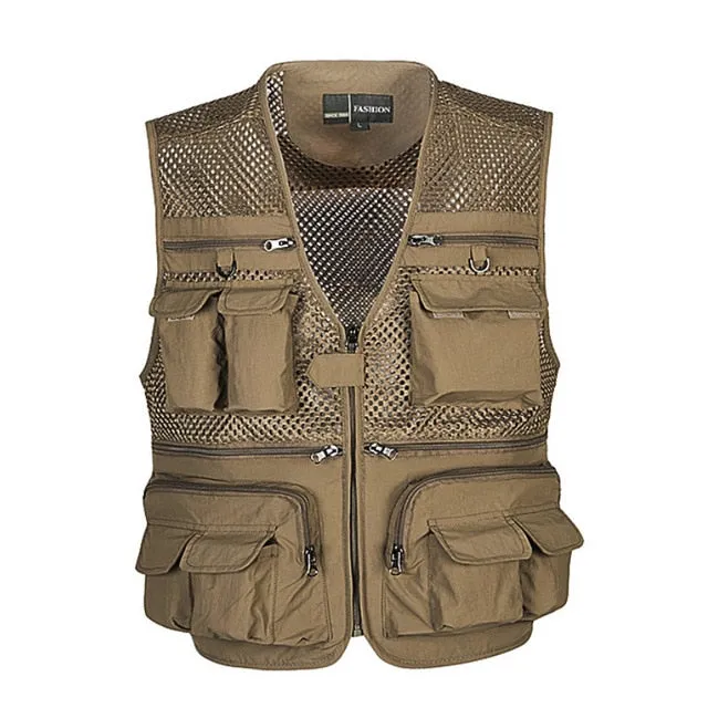 ASHORESHOP Men's Vest Tactical Webbed Gear Vest Summer Photographer Waistcoat