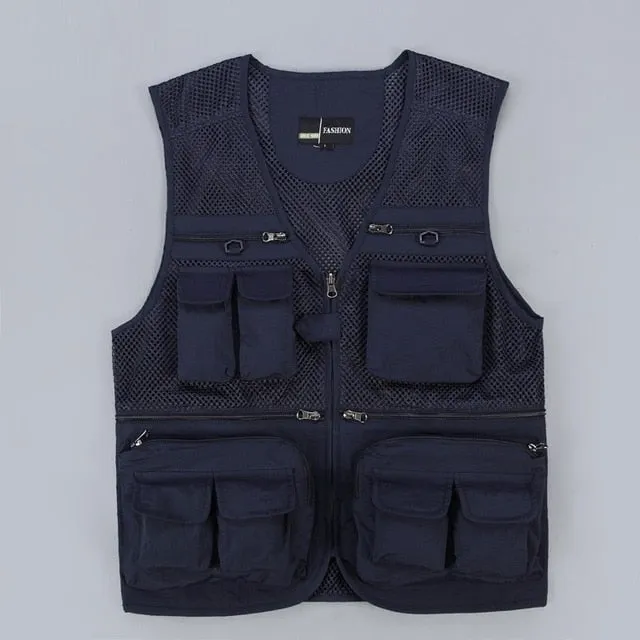 ASHORESHOP Men's Vest Tactical Webbed Gear Vest Summer Photographer Waistcoat