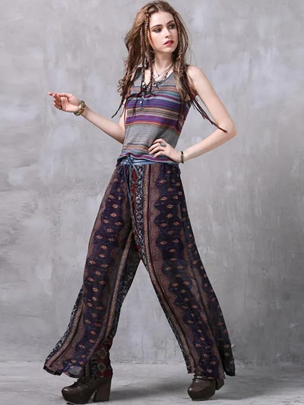 Attractive Chiffon Wide Leg Casual Pants