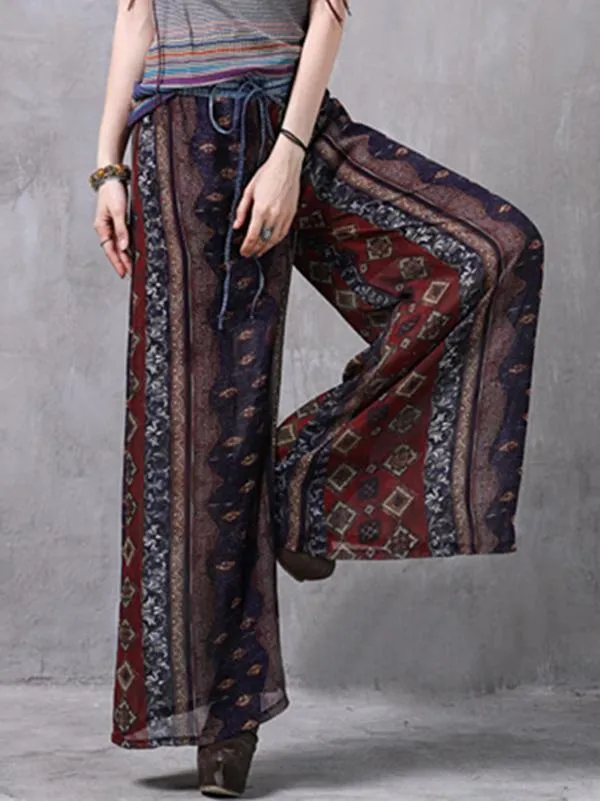 Attractive Chiffon Wide Leg Casual Pants