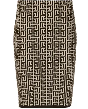 Balmain monogram jacquard skirt