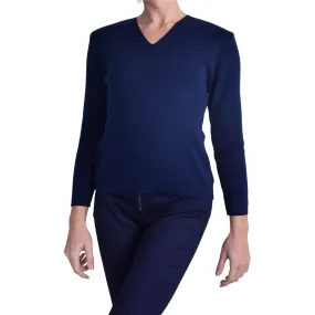 Balmoral Women Wool Blend Perfect Fit Long Sleeve V-Neck Knit Jumpers