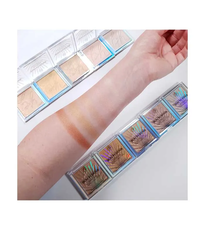 BH Cosmetics - Iluminador en polvo Sun Flecks Highlight - Cali Summer