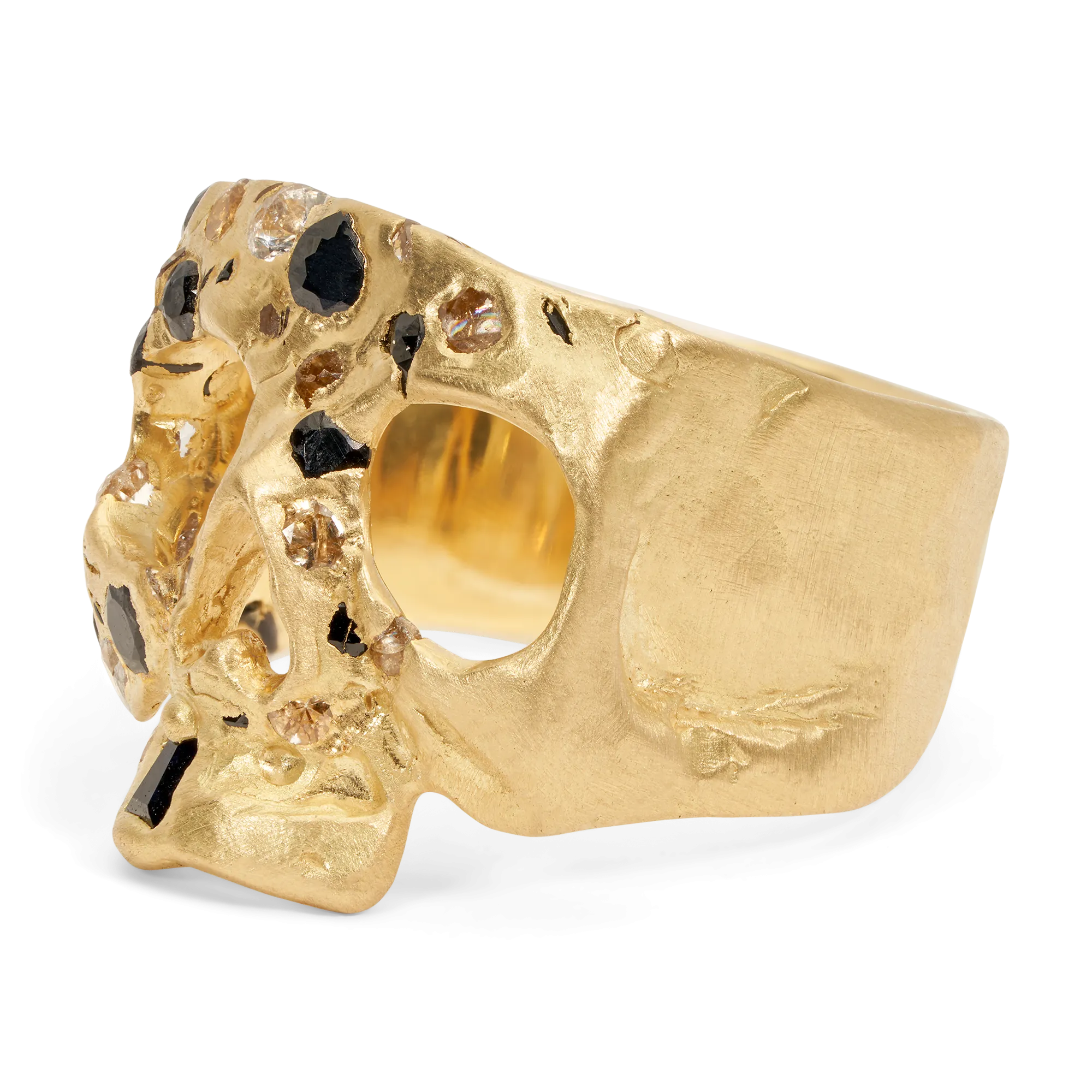 Black & White Confetti Skull Ring - Size 6.5 - 11490