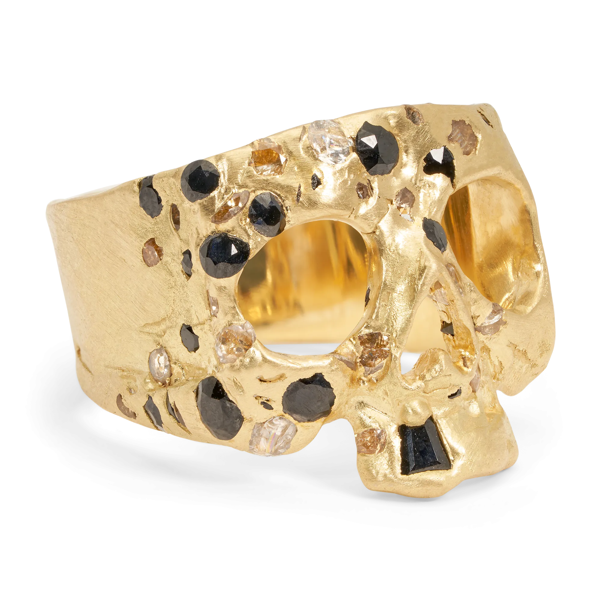 Black & White Confetti Skull Ring - Size 6.5 - 11490