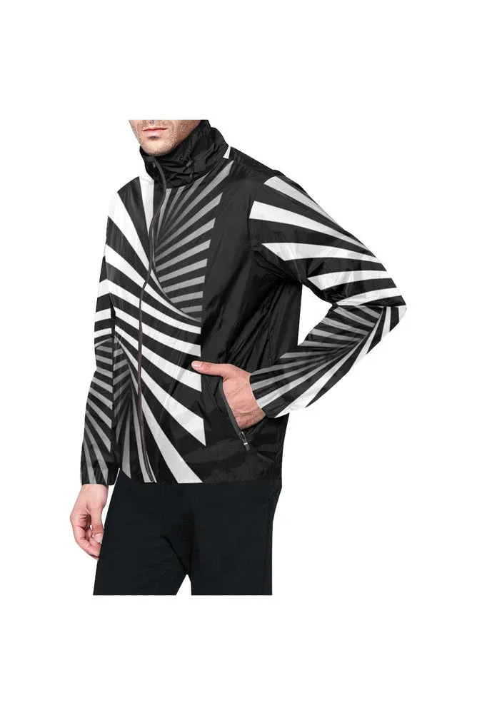 Black & White Illusion All Over Print Windbreaker for Men (Model H23)