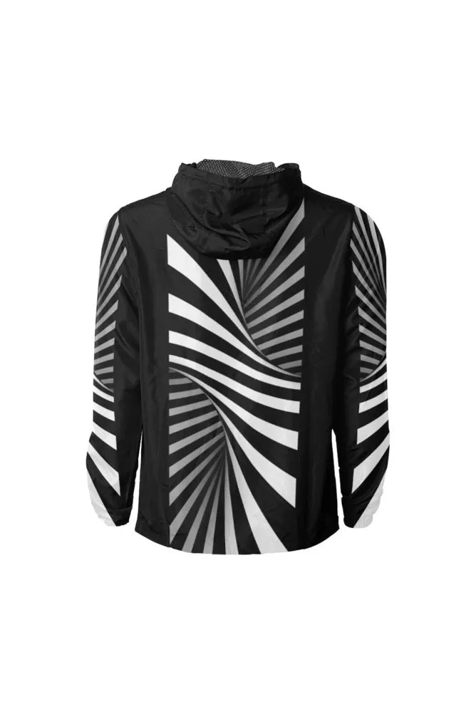 Black & White Illusion All Over Print Windbreaker for Men (Model H23)