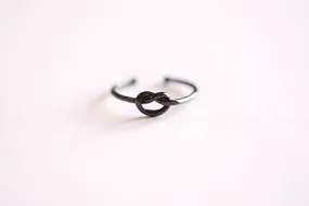 Black Love Knot Ring- Black Rhodium Silver Love Knot adjustable ring, Thin Love knot ring, bridesmaid ring, knot promise ring, Infinity Ring