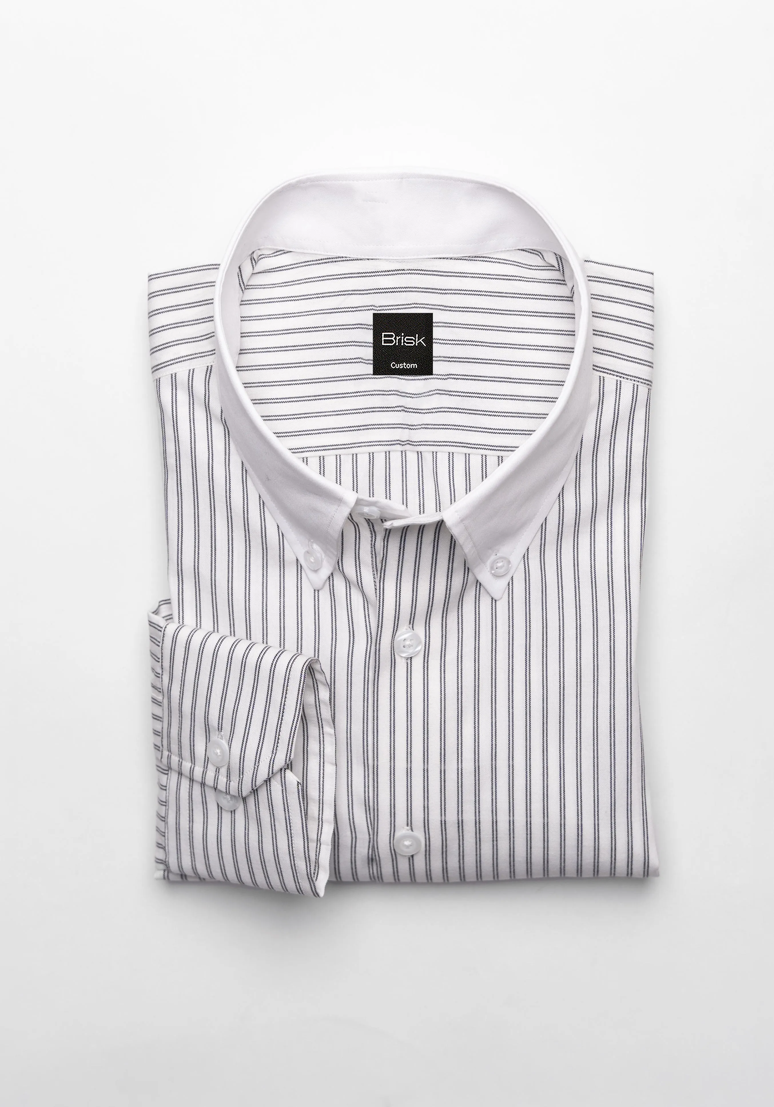 Black On White Oxford Stripes Shirt - Button Down