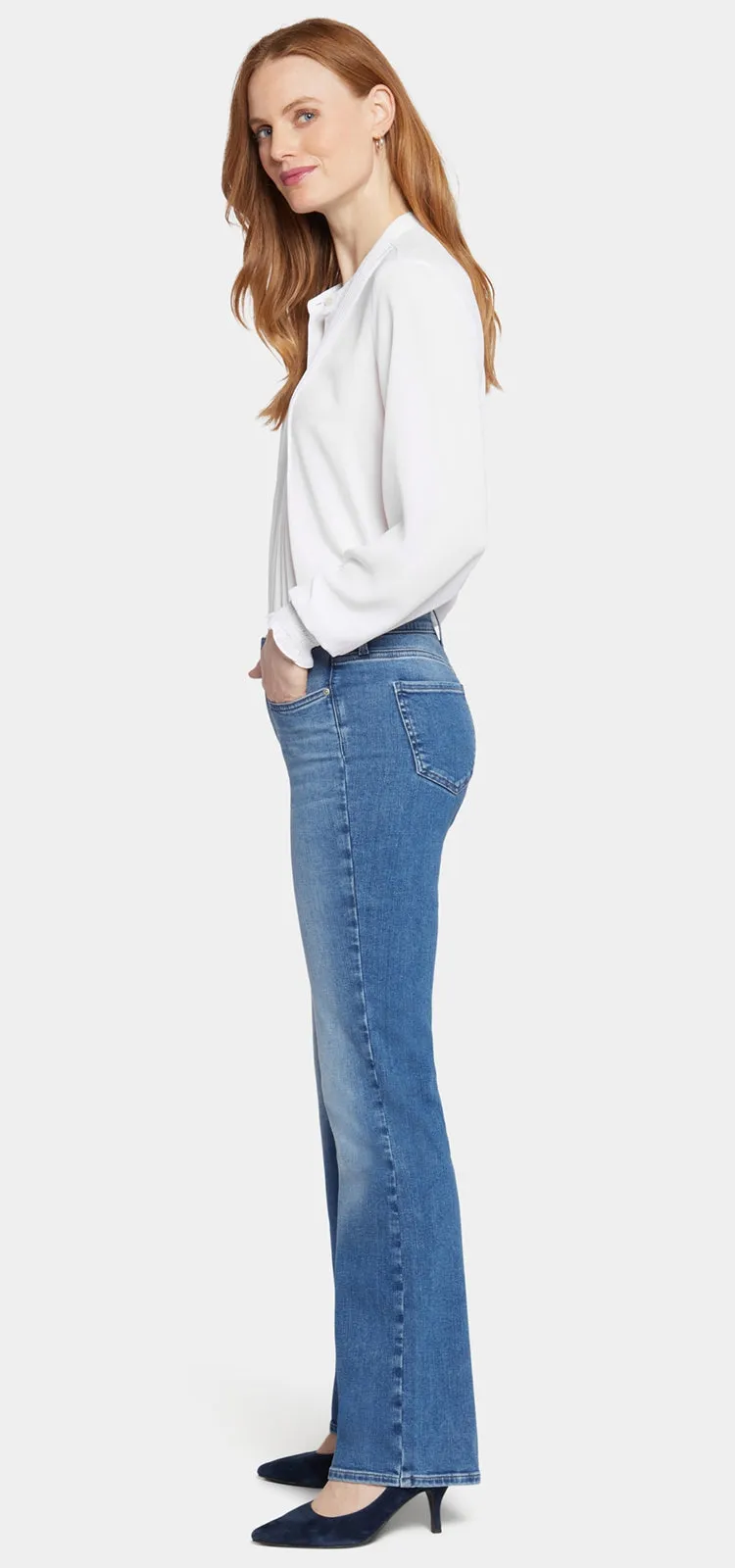 Blake High Rise Slim Flare Mediumblauw Premium Denim | Stunning