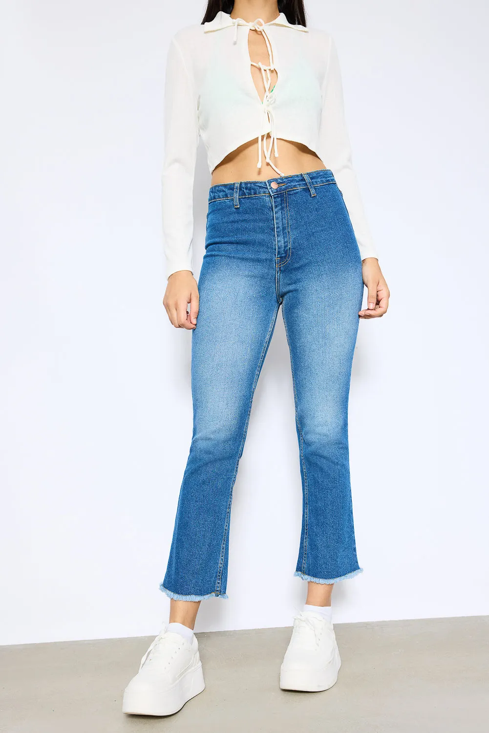 Blue Mini Flare Jeans