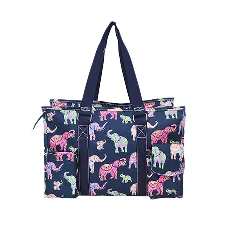 Bohemian Elephant NGIL Zippered Lined Caddy Organizer Tote Bag