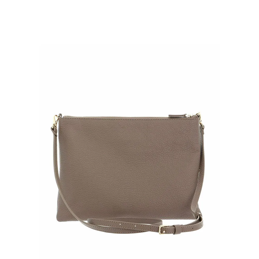 Borsa Donna a Tracolla COCCINELLE in Pelle Warm Taupe Linea Best Medium