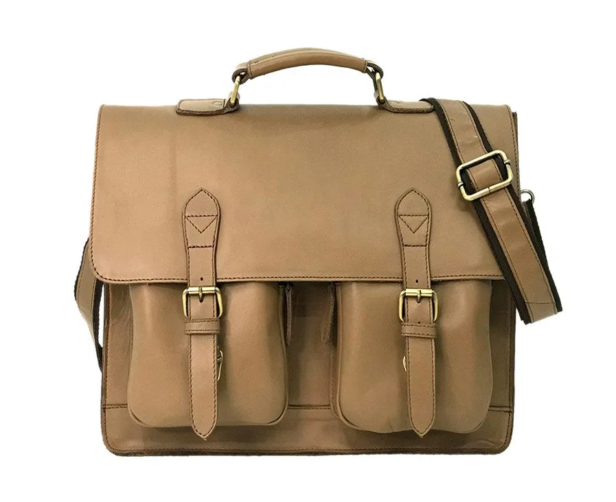 Brazilian Cowhide Executive Taupe Messenger Bag