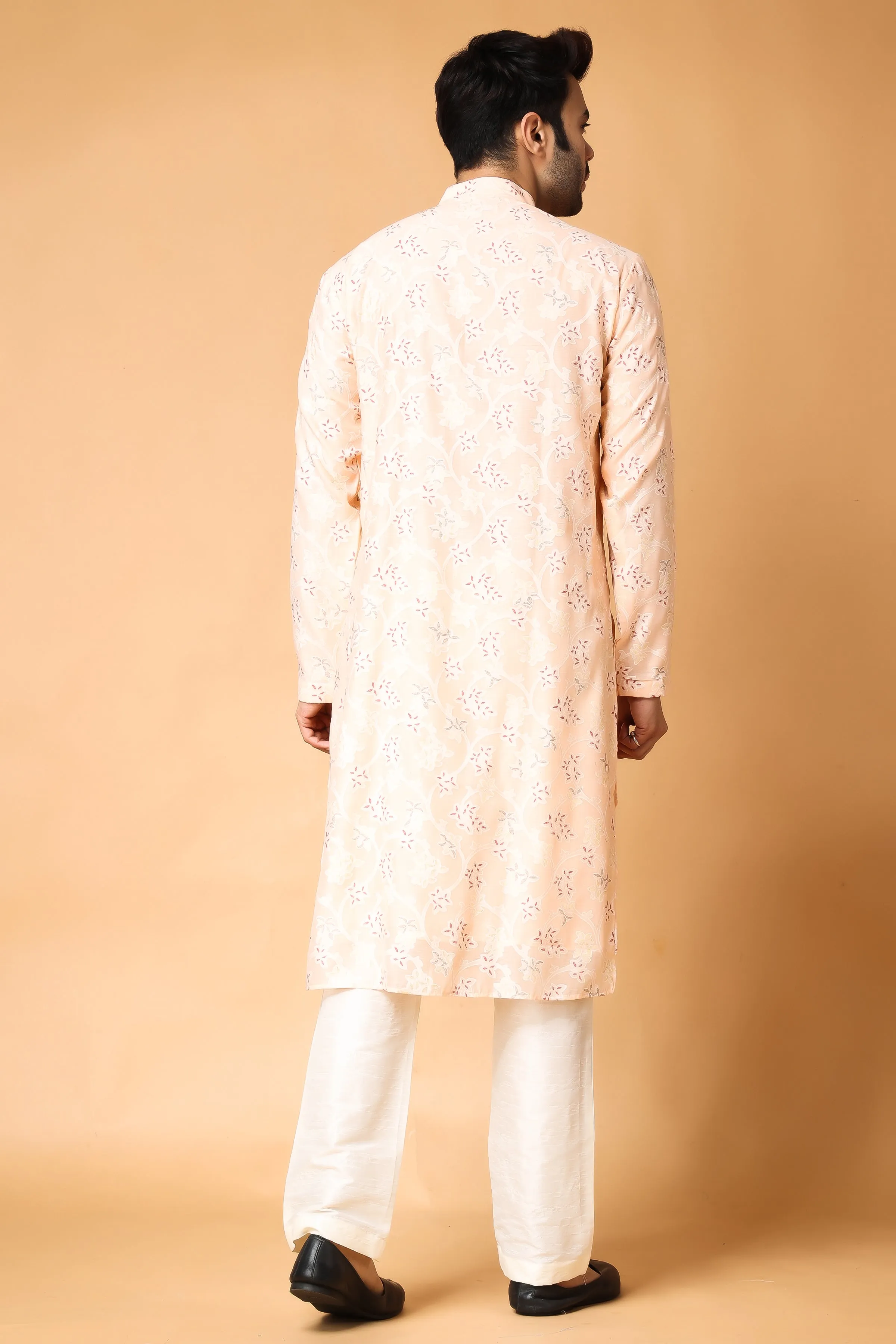 Breezy Peach Printed Kurta