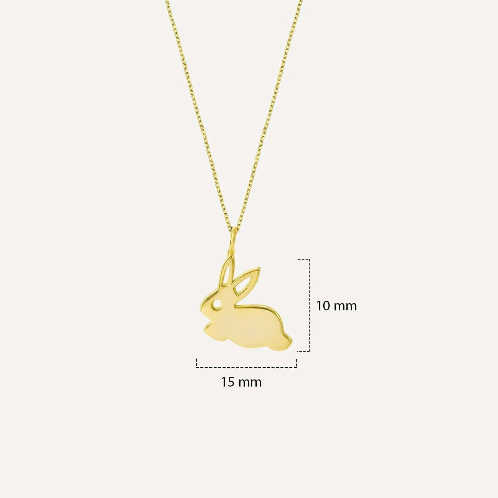 Bunny Necklace | 14K Solid Gold