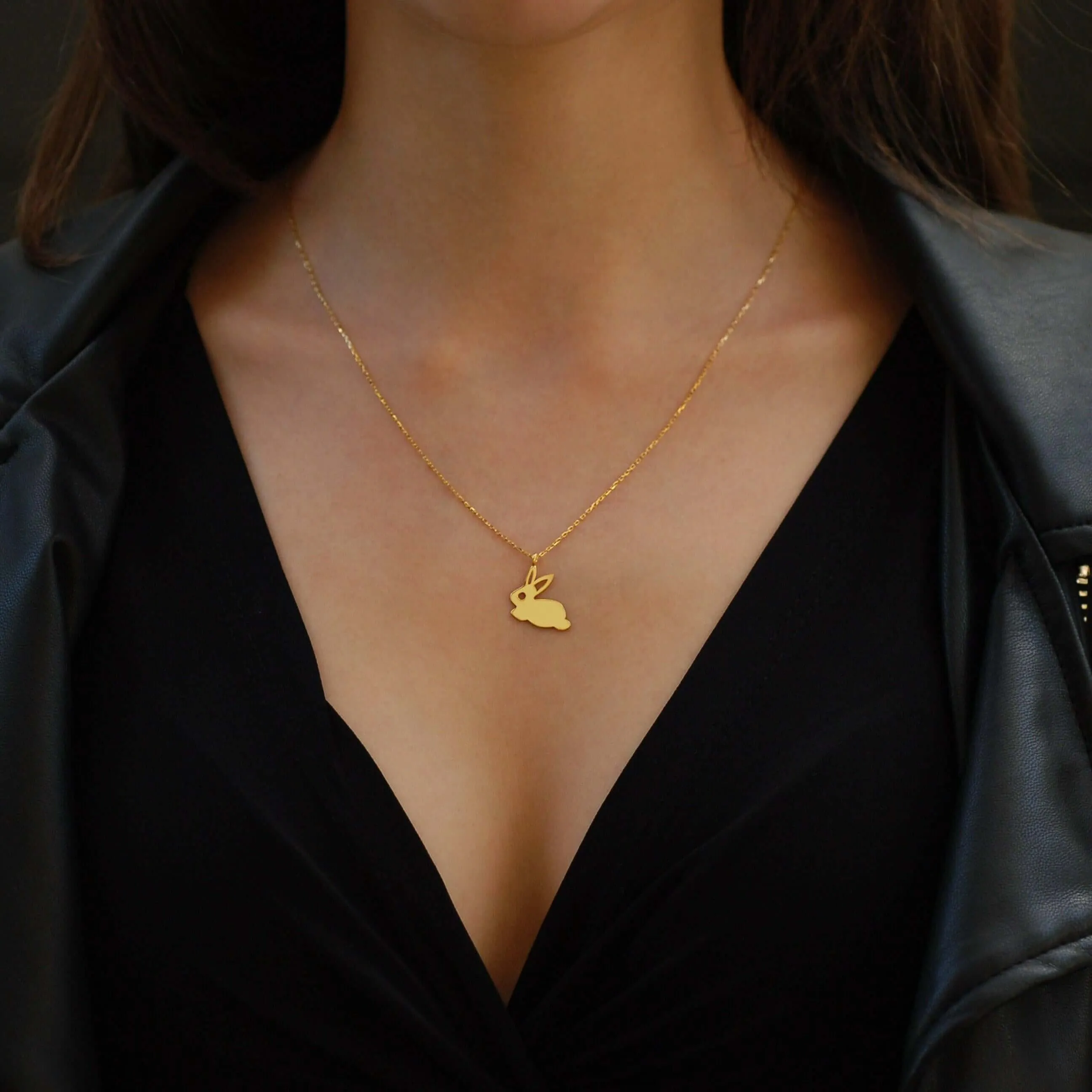 Bunny Necklace | 14K Solid Gold