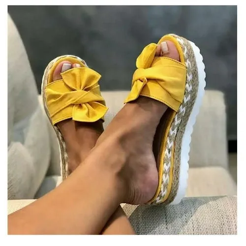 Butterfly-knot Flat with Women's Sandals Summer Holiday Beach Sexy