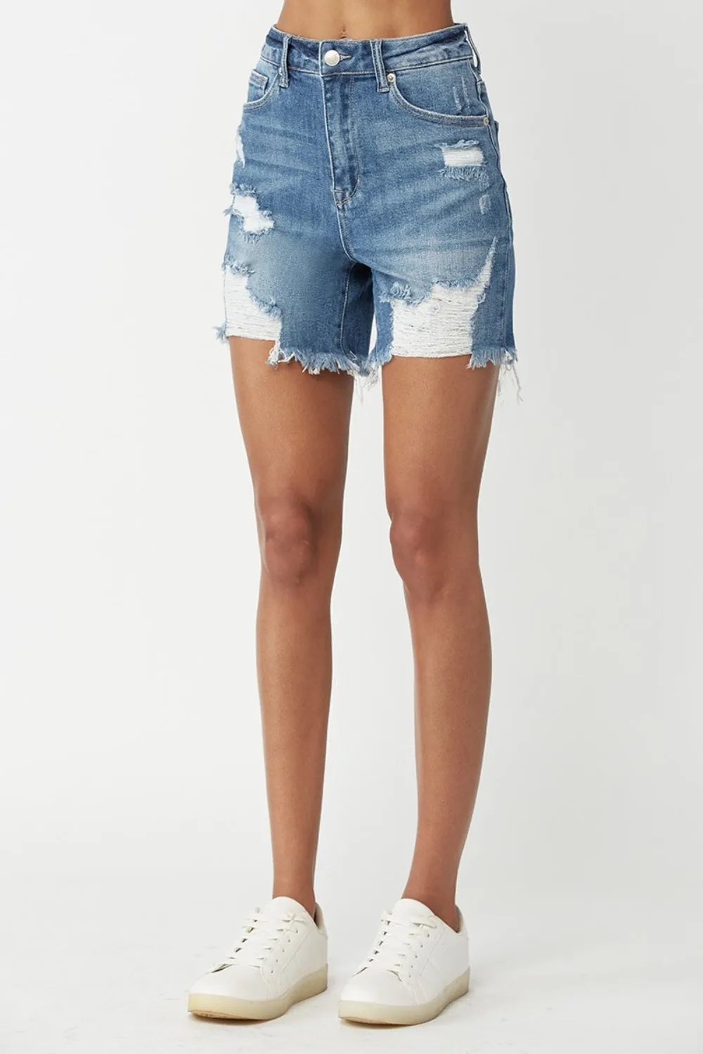 Cade Distressed Mom Shorts