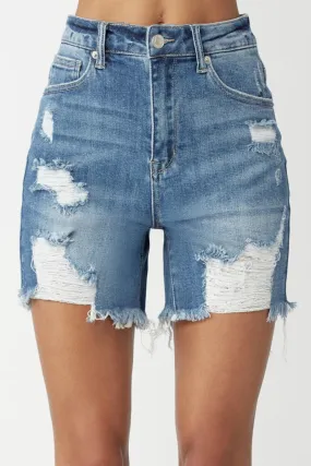 Cade Distressed Mom Shorts