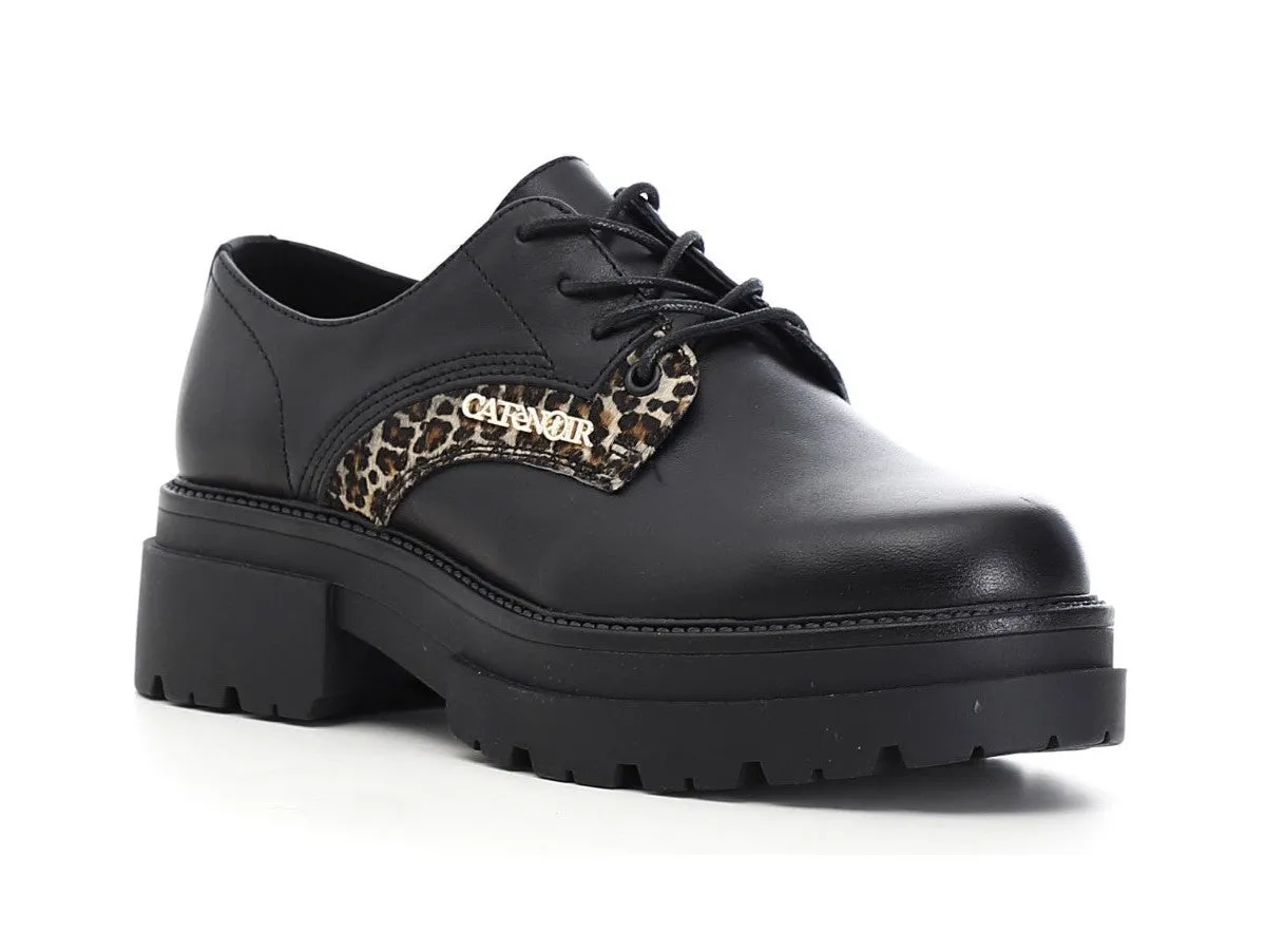 CafèNoir scarpe derby in pelle dettagli animalier