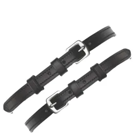 Camelot Soft-Lined Spur Straps in Black - 3/8' x 16'